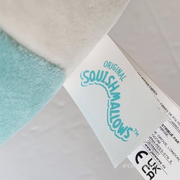 BELANA 🐄 Fuzzy Belly Blue And White Cow Hugmee Squishmallow Kellytoy NWT - Picture 5 of 9